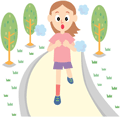ジョギングする女性