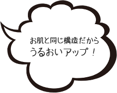 お肌と同じ構造だからうるおいアップ!